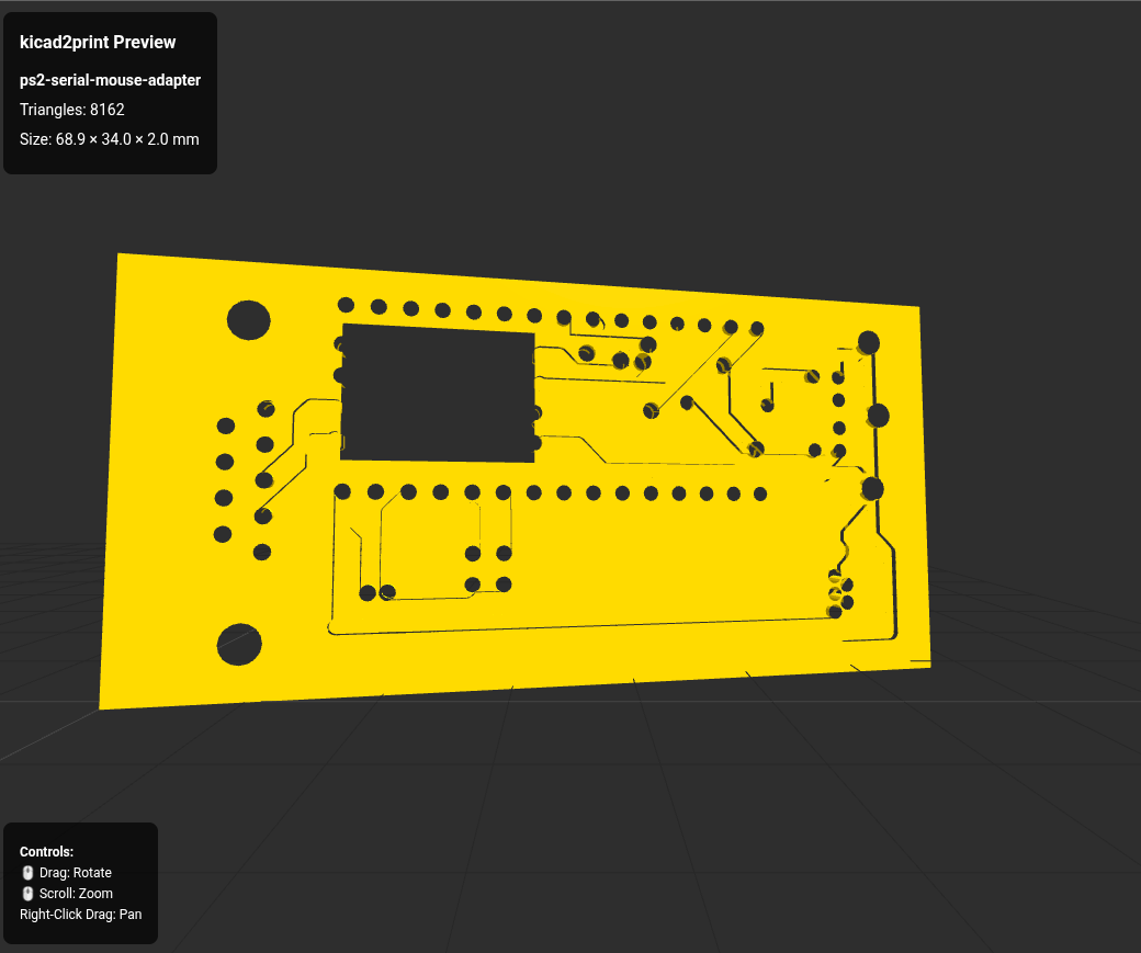 3D substrate preview — ps2-serial-mouse-adapter